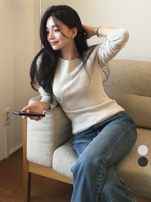 [TILLIDIE] Shoulder Line Point Knit TIFA01SW05_2color