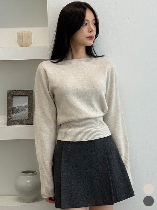 [TILLIDIE] Shoulder Line Point Knit TIFA01SW05_2color