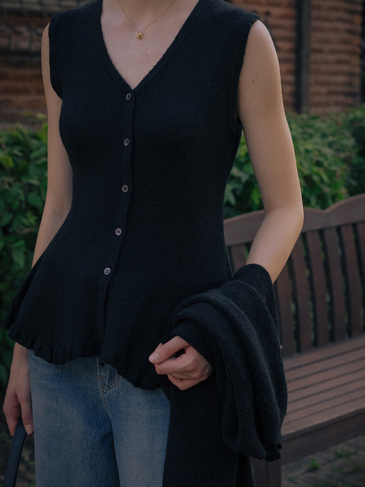 [TILLIDIE] Hazzi bustier knit set TIFA01SW02_Black