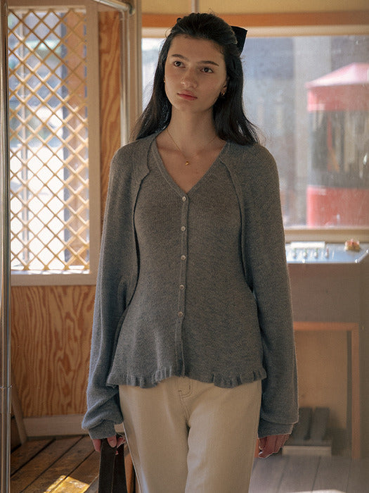 [TILLIDIE] Hazzi bustier knit set TIFA01SW01_Melange gray