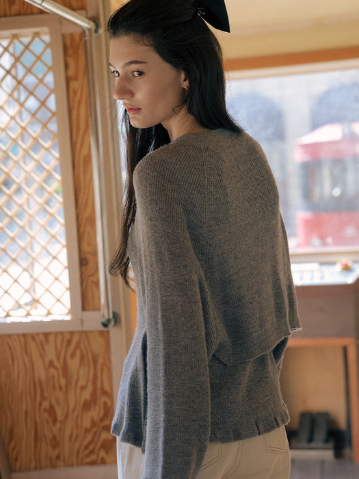 [TILLIDIE] Hazzi bustier knit set TIFA01SW01_Melange gray