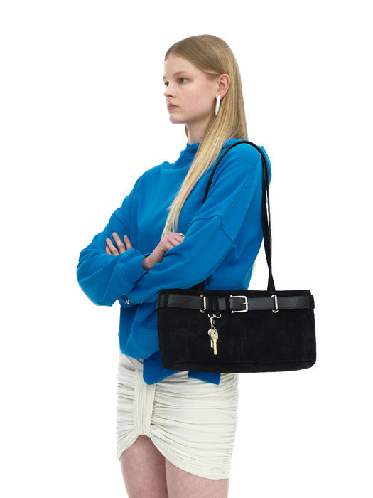 [osoi] SHOULDER BROCLE [SUEDE BLACK COMBI]