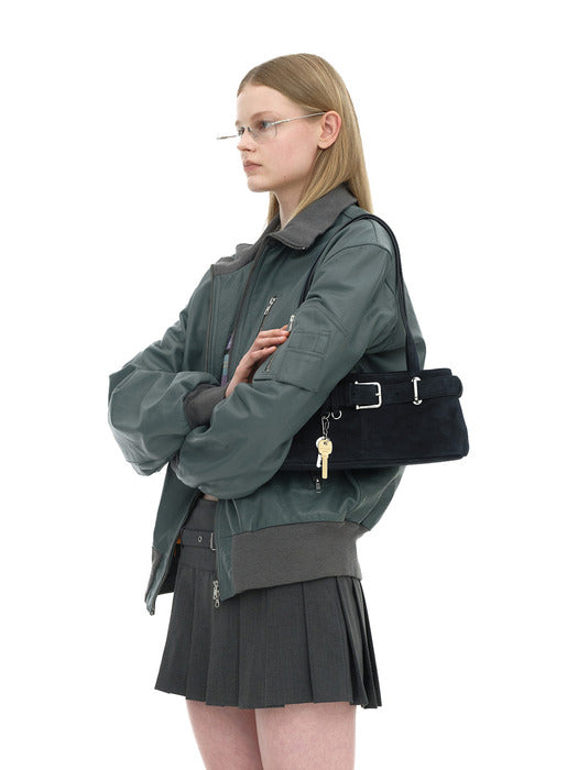 [osoi] SHOULDER BROCLE MINI [SUEDE NAVY]