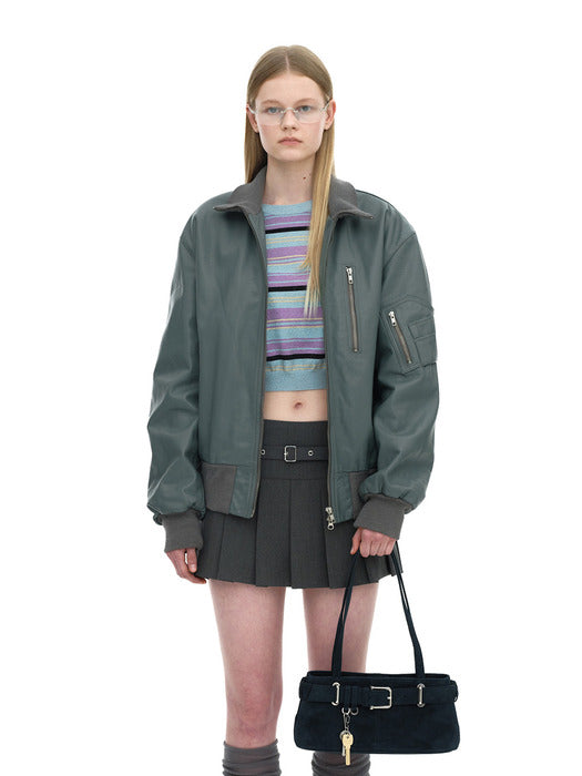 [osoi] SHOULDER BROCLE MINI [SUEDE NAVY]