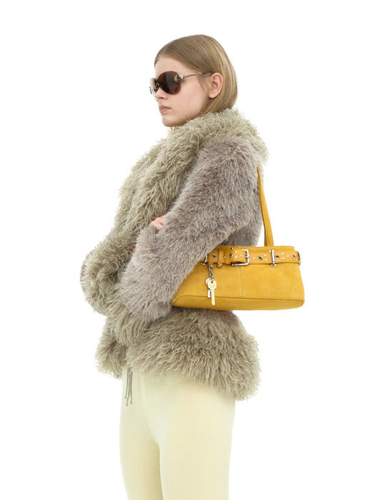 [osoi] SHOULDER BROCLE MINI [SUEDE MUSTARD COMBI]