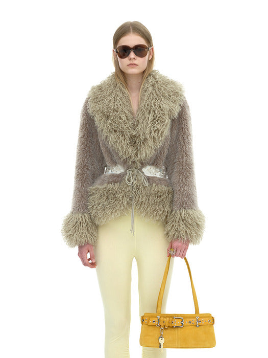 [osoi] SHOULDER BROCLE MINI [SUEDE MUSTARD COMBI]