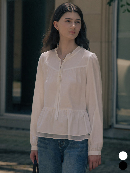 [TILLIDIE] Ribbon point blouse TIFA01BL06_2color