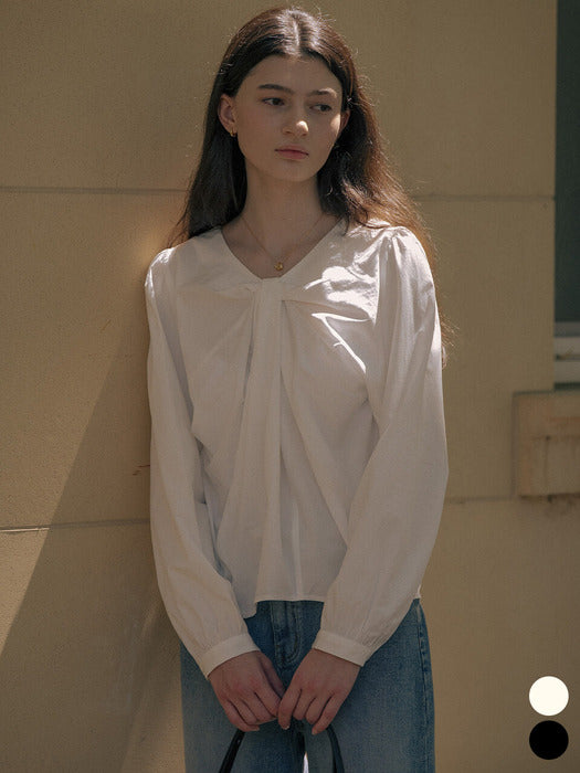[TILLIDIE] Twisted detail blouse TIFA01BL01_2color