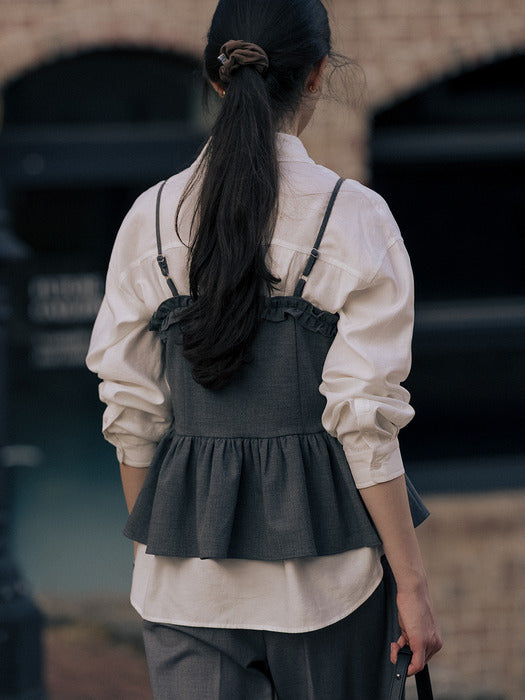 [TILLIDIE] Frill point bustier TIFA01SL02_2color