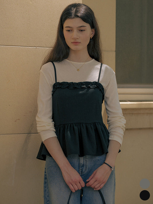 [TILLIDIE] Frill point bustier TIFA01SL02_2color