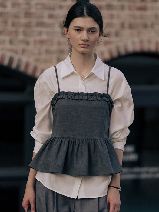 [TILLIDIE] Frill point bustier TIFA01SL02_2color