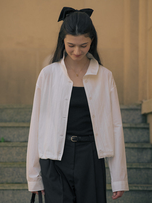 [TILLIDIE] Short button shirt jacket TIFA01SH01_Ivory