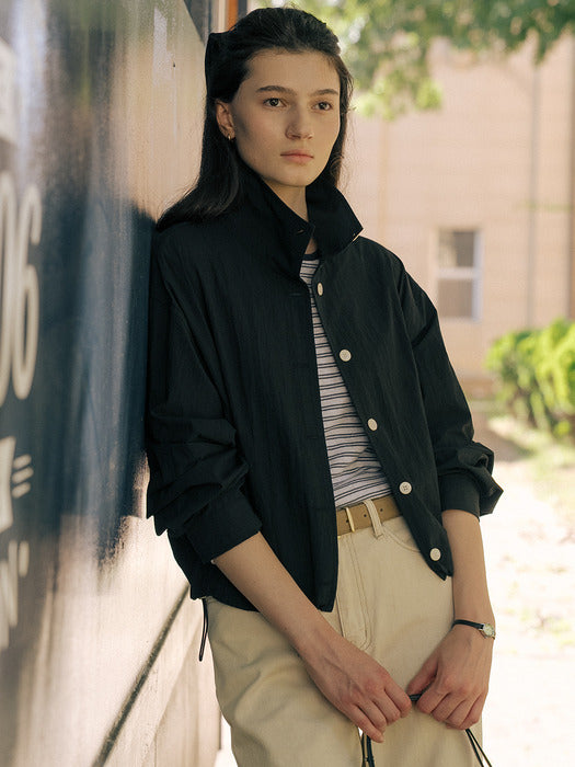 [TILLIDIE] Short button shirt jacket TIFA01SH02_Black