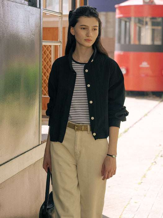 [TILLIDIE] Short button shirt jacket TIFA01SH02_Black