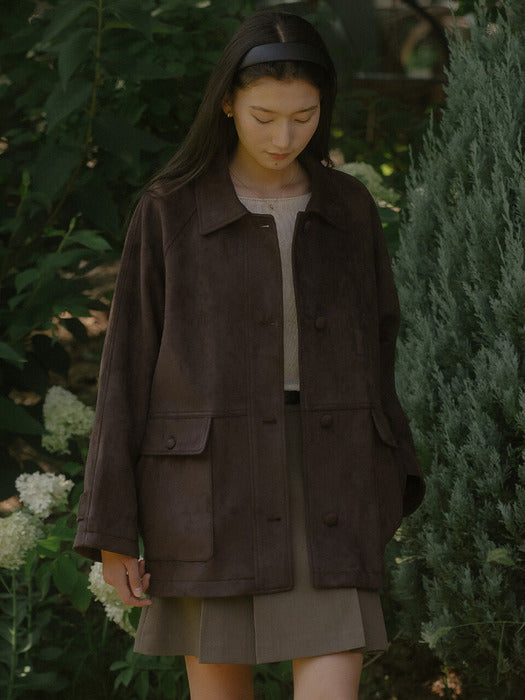 [TILLIDIE] Single Suede Half Jacket TIFA01JP05_2color