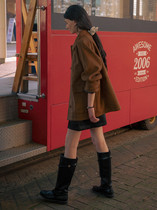 Tillidie Single suede half jacket