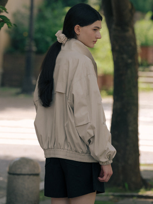 [TILLIDIE] Cotton pocket point jumper TIFA01JP01_Beige