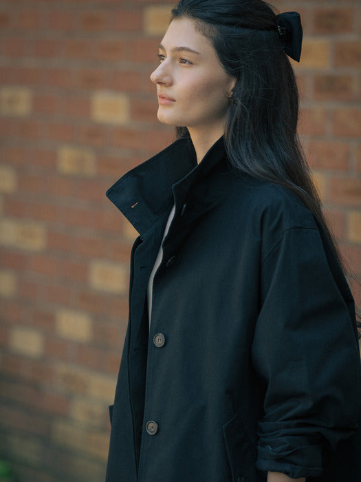 [TILLIDIE] High neck trench coat TIFA01CT03_Black