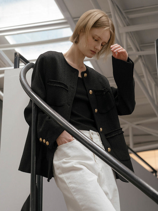 Tillidie Oversized tweed jacket Black