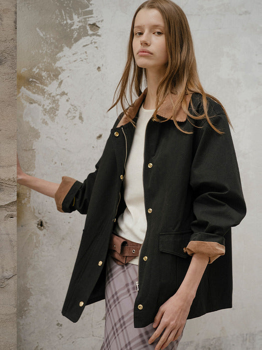 Tillidie Coloring collar point utility jacket Black
