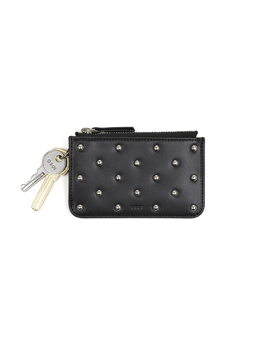 [osoi] CARD HOLDER WALLET [BLACK STUD]