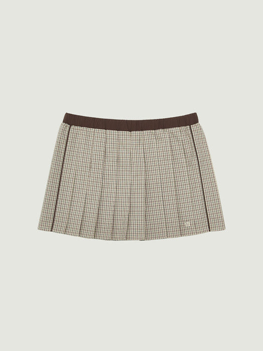 Grove 25Fw Paisley Check Skirt (Beige Check)