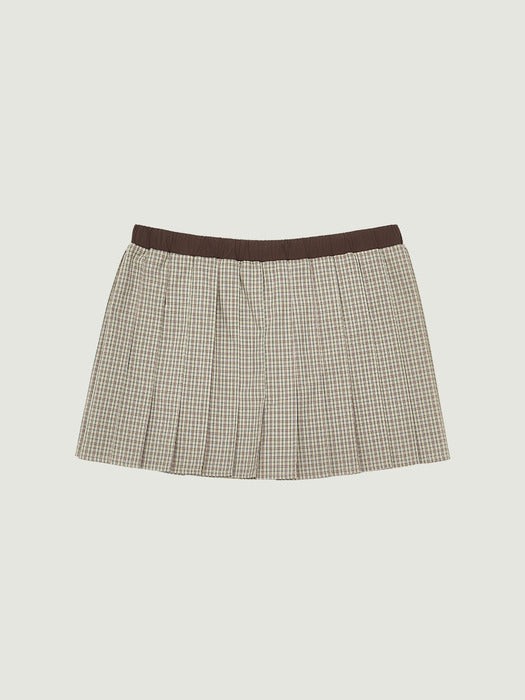Grove 25Fw Paisley Check Skirt (Beige Check)