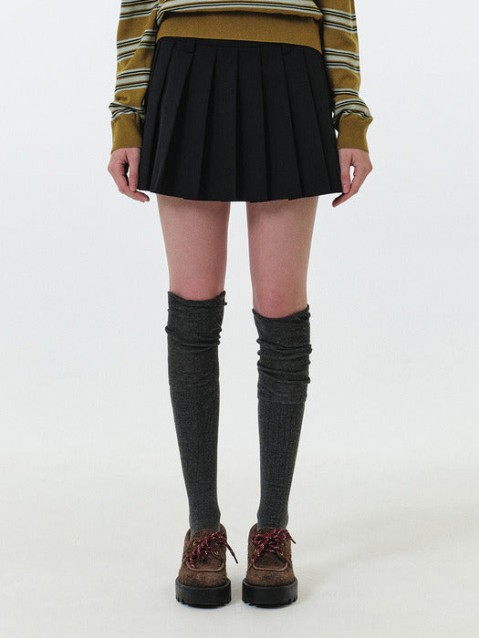 Grove 25Fw Nia Pleats Skirt (Navy)