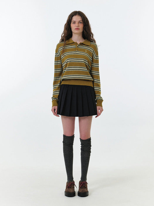 Grove 25Fw Nia Pleats Skirt (Navy)