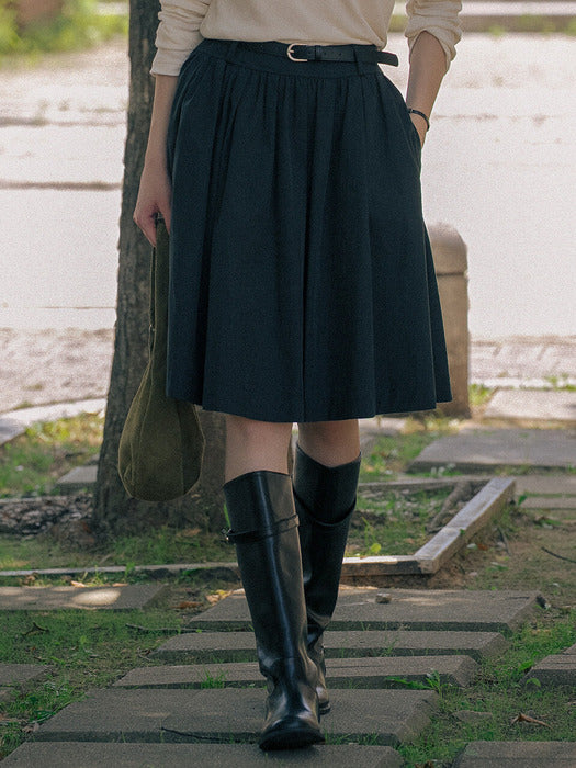 Tillidie Belt set pintuck skirt