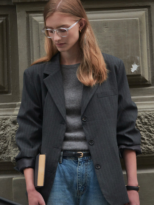 Tillidie Tailor pin stripe jacket Charcoal