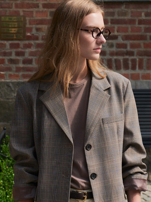 Tillidie Check blazer jacket Brown