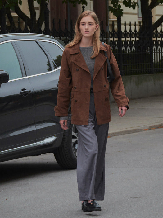 [TILLIDIE] Double button suede jacket TIFA02JK01_Brown