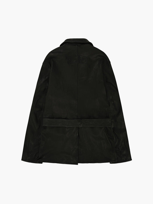 WAVE WASHED LEATHER JACKET_black