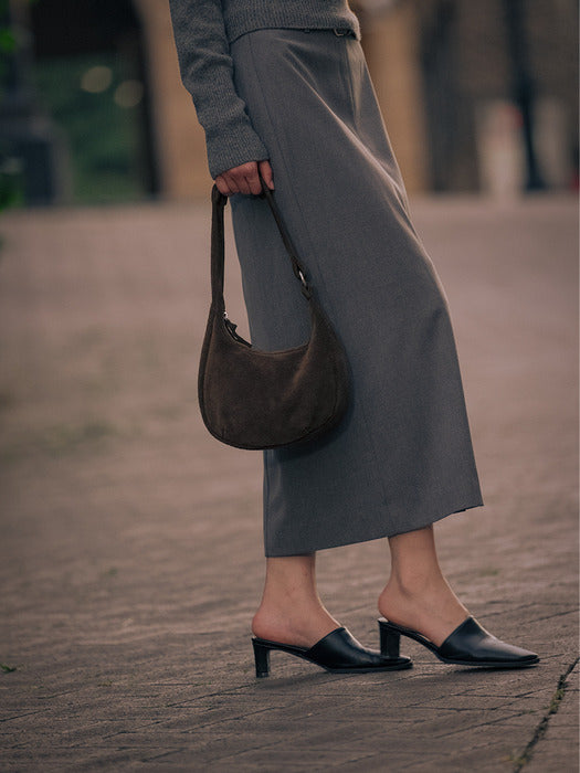 [TILLIDIE] Hobo suede bag TIFA02AH05_Brown