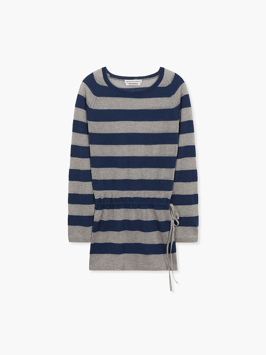Margesherwood Metallic Stripe Knit Dress navy