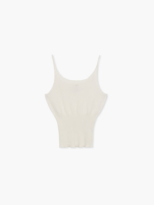 Margesherwood Pointelle Sleeveless Knit Top ivory