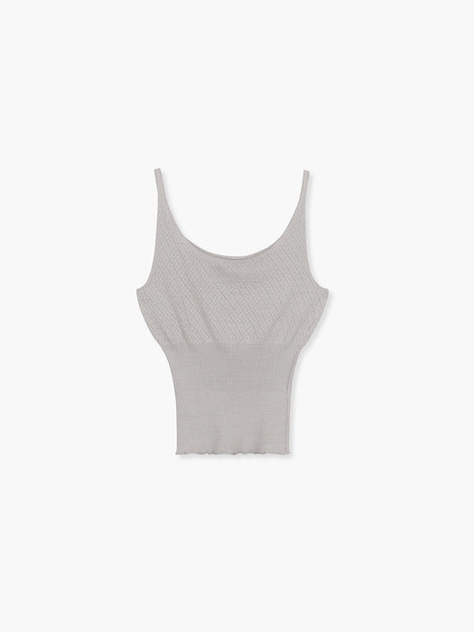 POINTELLE SLEEVELESS KNIT TOP_grey