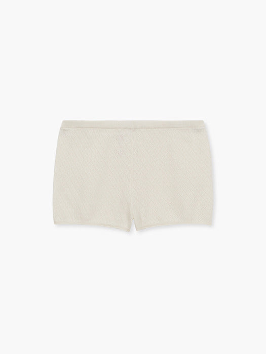POINTELLE KNIT SHORTS_ivory