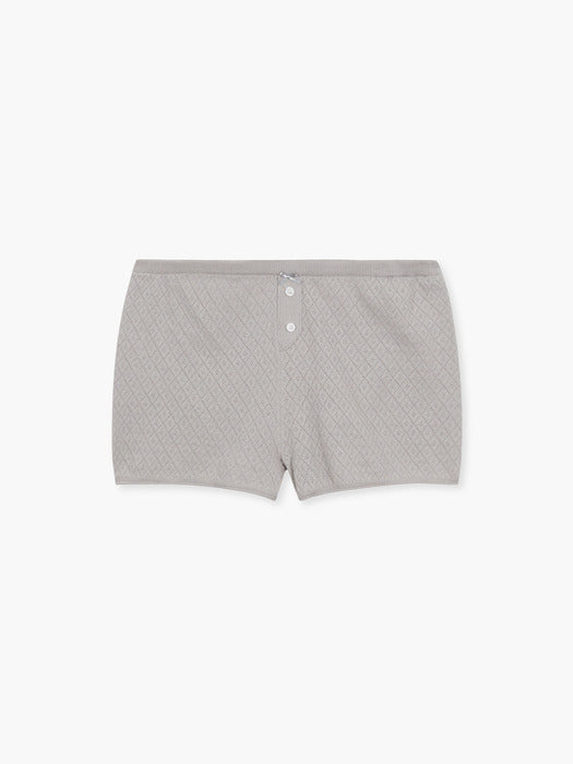 POINTELLE KNIT SHORTS_grey