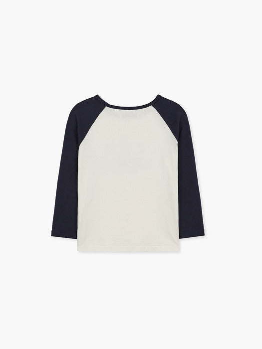 RABBIT RAGLAN T-SHIRT_ivory/navy