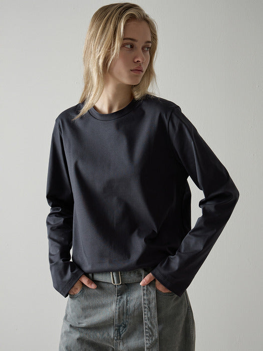 Silk-Touch Double Long-Sleeve T-Shirt_5color