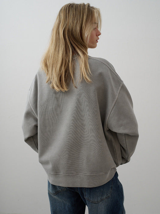 Facade Pattern Overfit Pigment Sweat Shirt grey