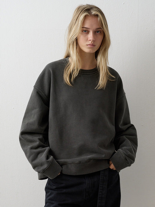 Facade Pattern Overfit Pigment Sweat Shirt charcoal