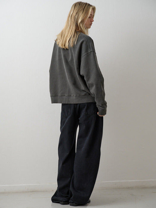 Oversized Pigment-Dyed Sweatshirt_charcoal