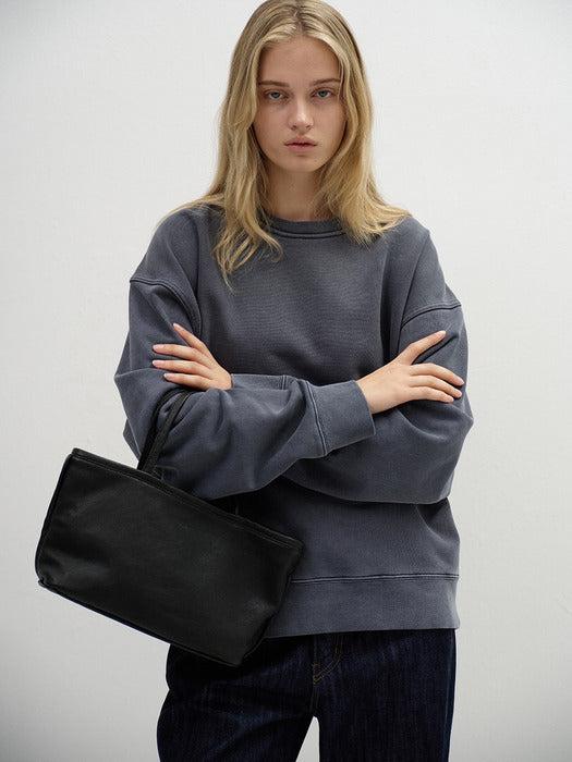 Facade Pattern Oversized Pigment Sweatshirt blue grey