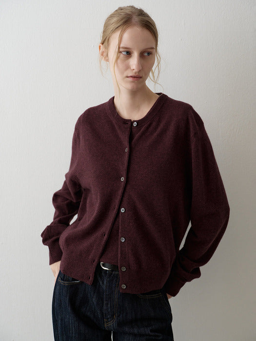 Essential Cashmere Cardigan_burgundy
