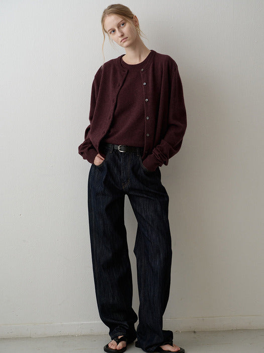 Essential Cashmere Cardigan_burgundy