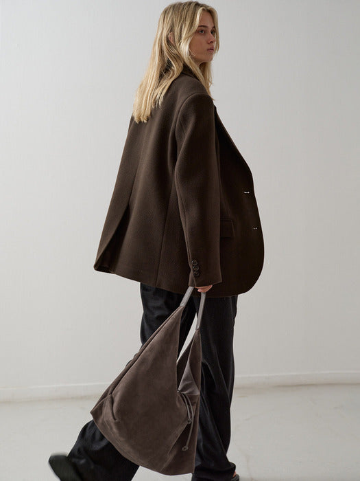 Cashmere Blazer Coat - Dark Brown