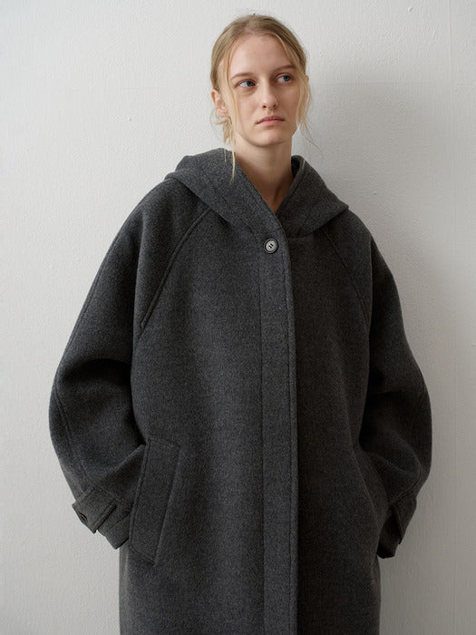 Cashmere Hooded Coat_charcoal